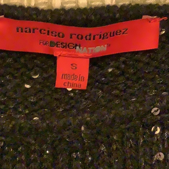 Narciso Rodriguez Black with Silver Sequins Knit Sweater Size S - Picture 2 of 3